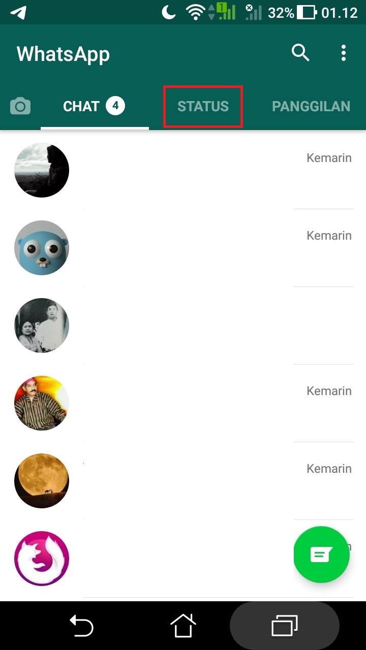 Cara Membisukan Status WA Teman 1 (Dok.Istimewa)