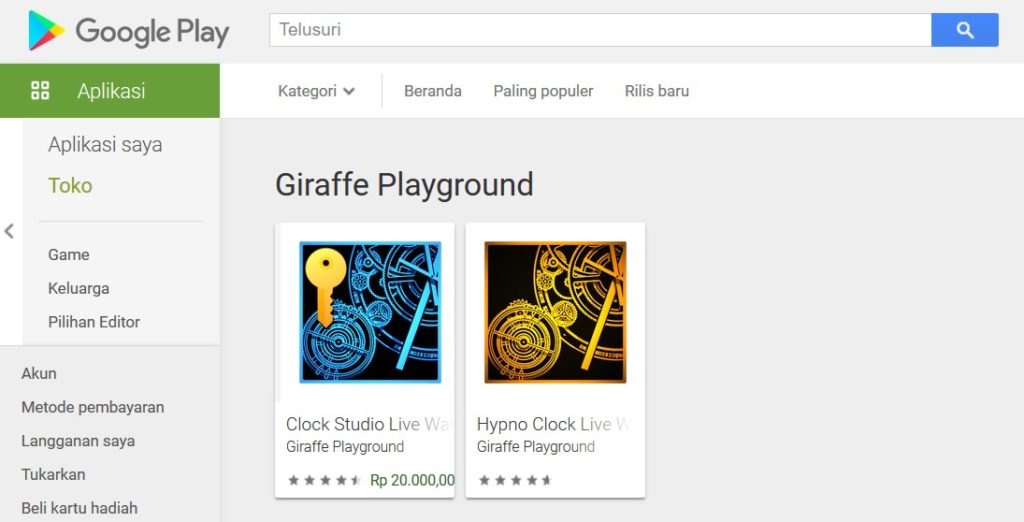 Giraffe Playground (Google Play)