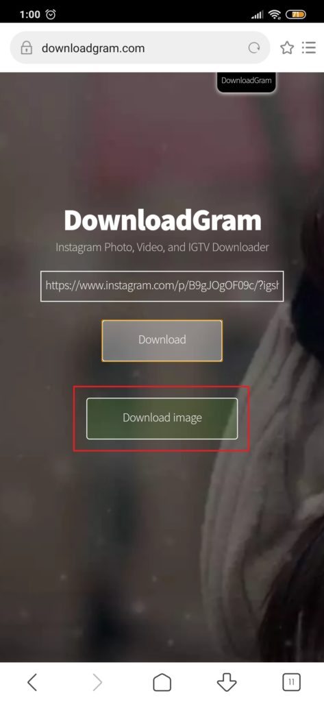 Cara menyimpan video Instagram dari Downloadgram 2 (Dok.Istimewa)