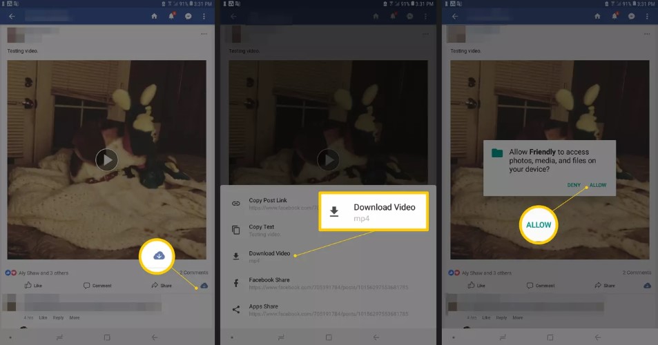 Cara menyimpan video dari facebook ke galeri Android (Lifewire)