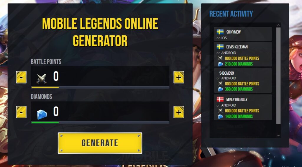 Mobile Legends Online Generator (MobileLegendsHack)
