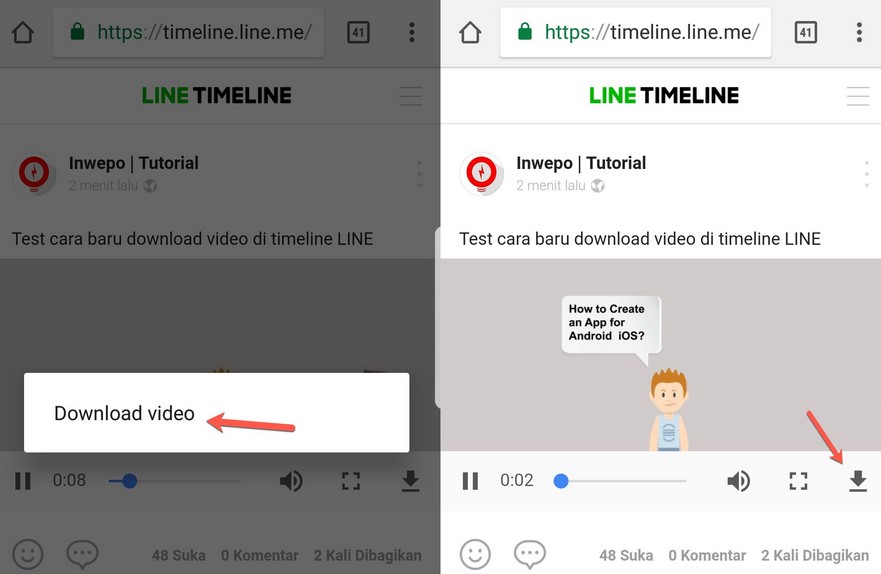 Save video LINE dari timeline (Inwepo)