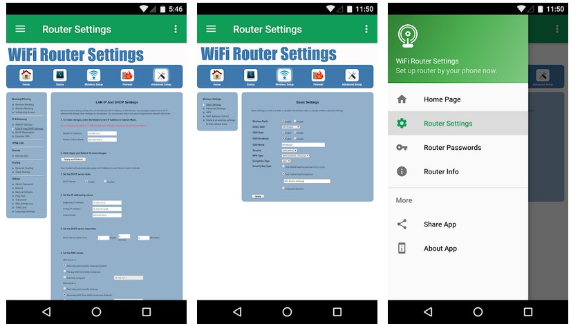 Aplikasi WiFi Router Settings (Play Store)