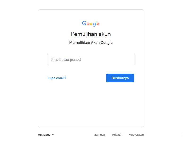 Pemulihan Akun Gmail (Google)