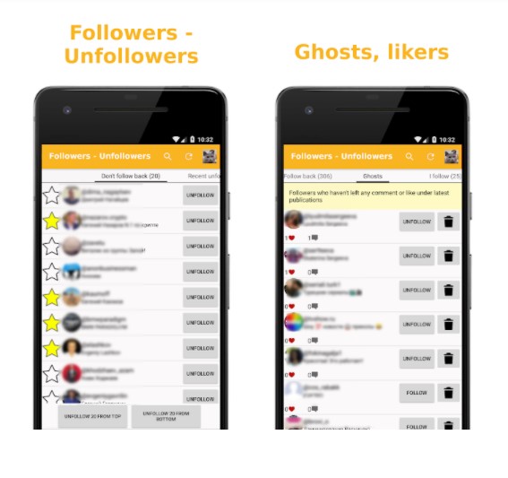 Aplikasi followers-unfollowers (Play Store)