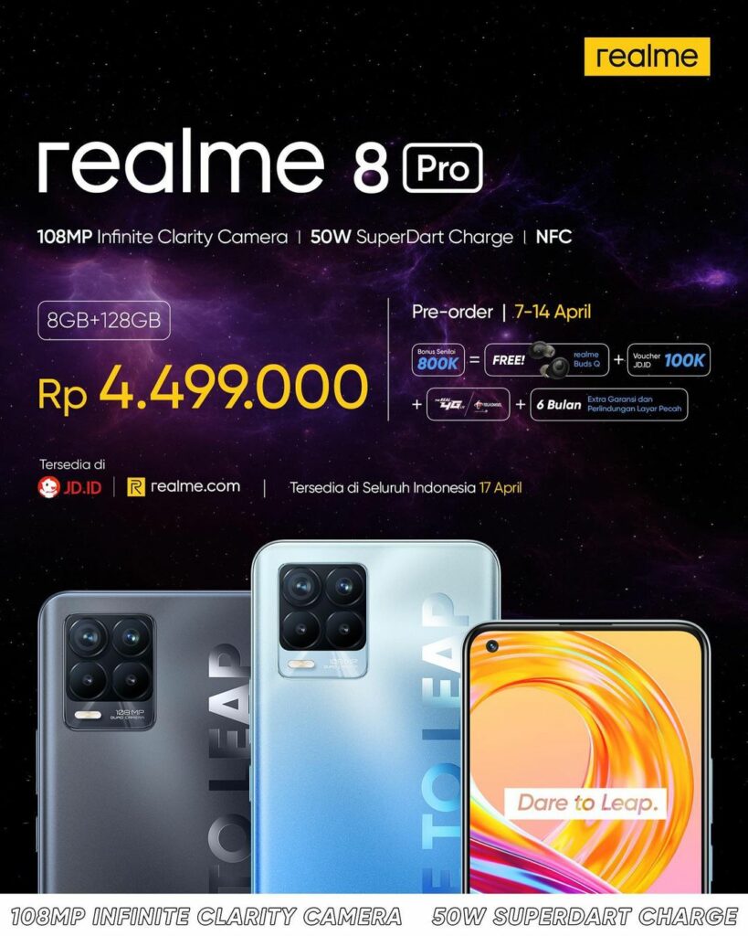 Poster peluncuran Realme 8 Pro (Instagram @realmeindonesia